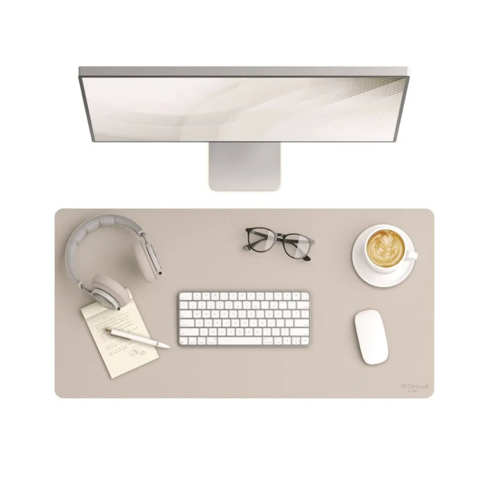 Smead 31.5 x 15.7 Vegan Leather Desk Pads - SandStone