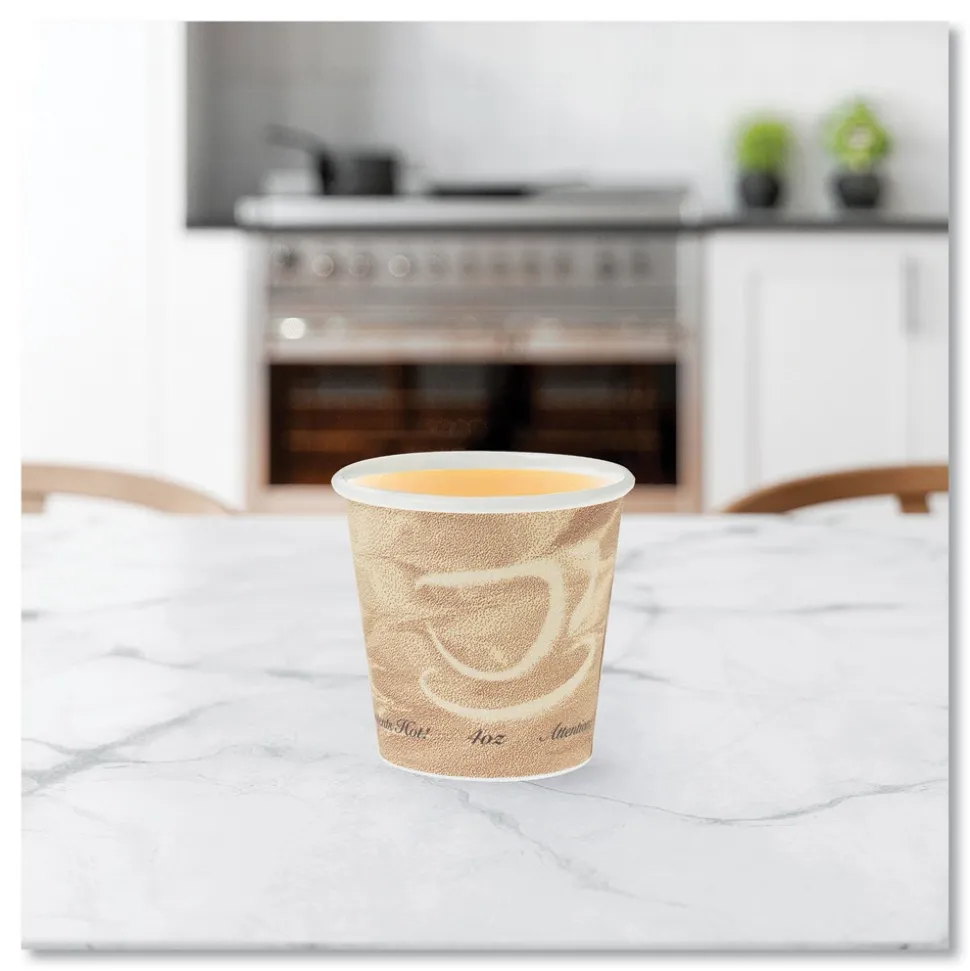 SOLO 4 oz. Mistique Design Single Sided Poly Paper Hot Cups (1000/Carton)