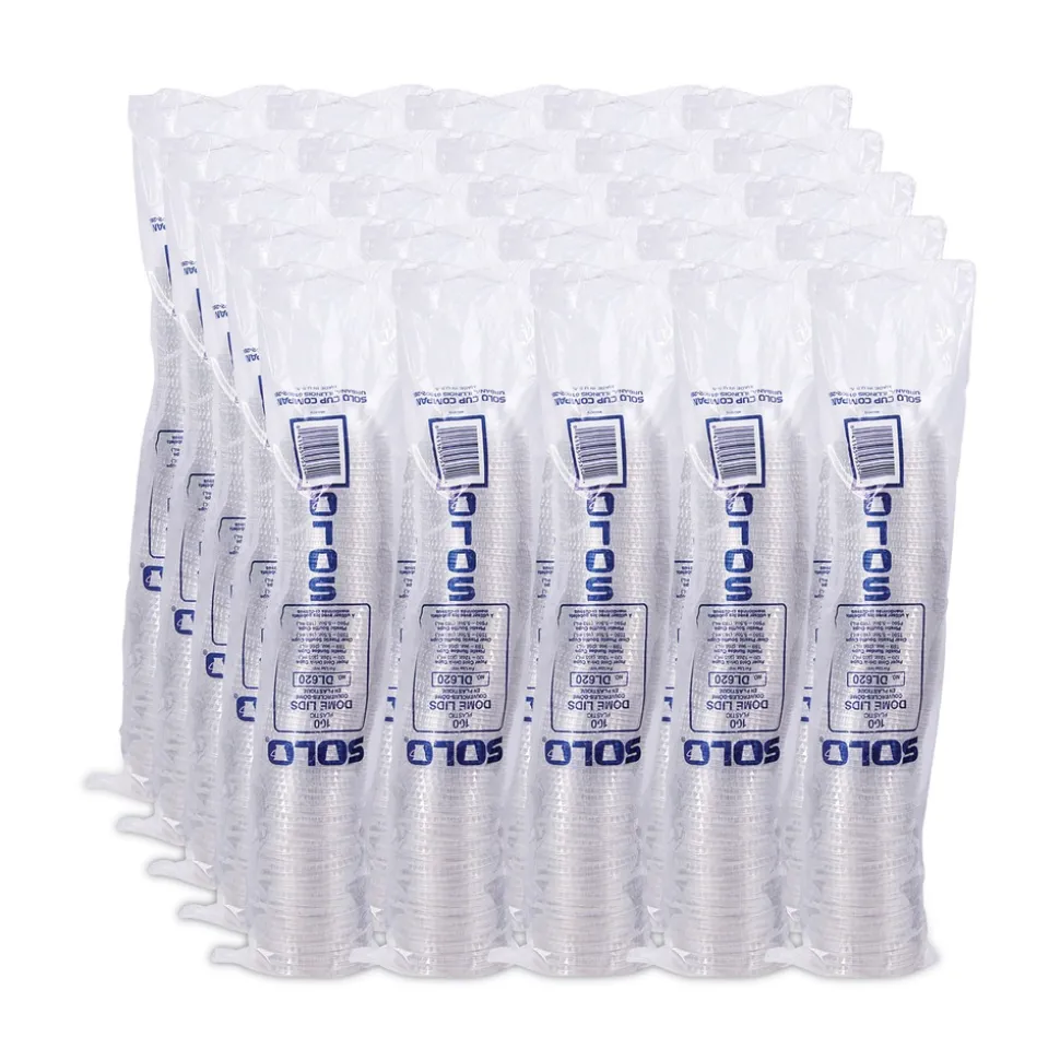 SOLO 2.5 oz to 9 oz Plastic Dome-Top Cold Cup Lids - Clear (2500/Carton)