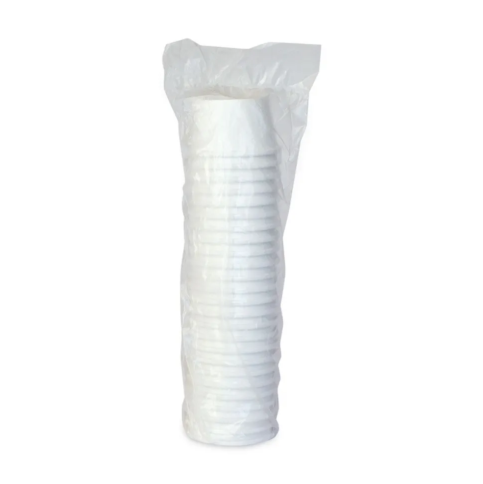 SOLO HS4085-2050 8 oz. Flexstyle Double Poly Paper Containers - White (500/Carton)