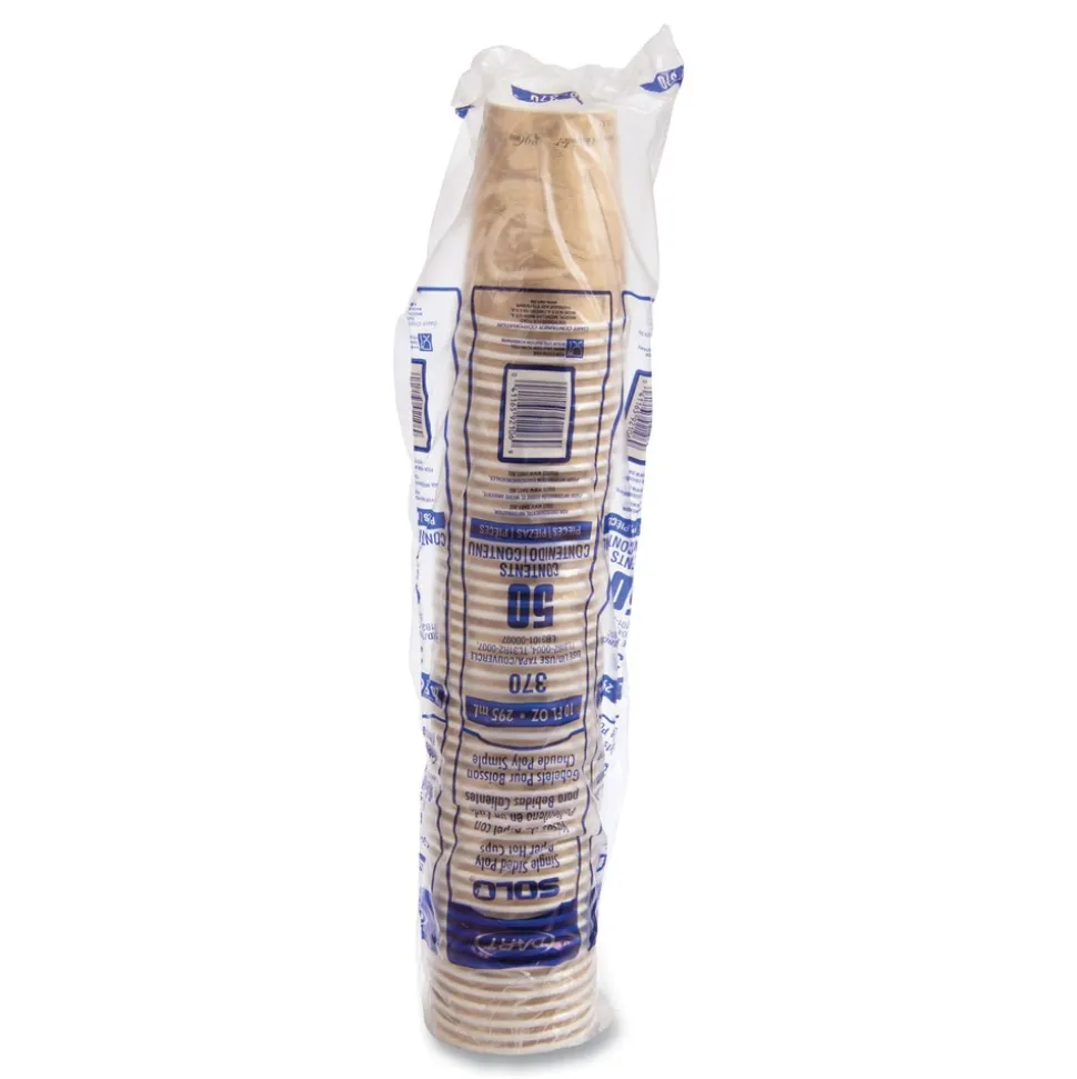 SOLO Mistique Design 10 oz Single Sided Poly Paper Hot Cups (50/Bag, 20 Bags/Carton)