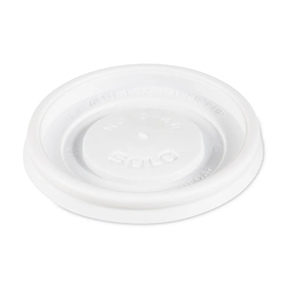 SOLO Polystyrene Vented Hot Cup Lids Fits 4 oz Cups - White (100/Pack, 10 Packs/Carton)
