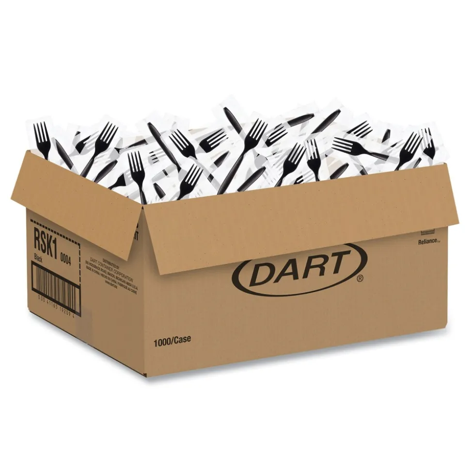 SOLO Reliance Mediumweight Cutlery, Fork - Black (1,000/Carton)