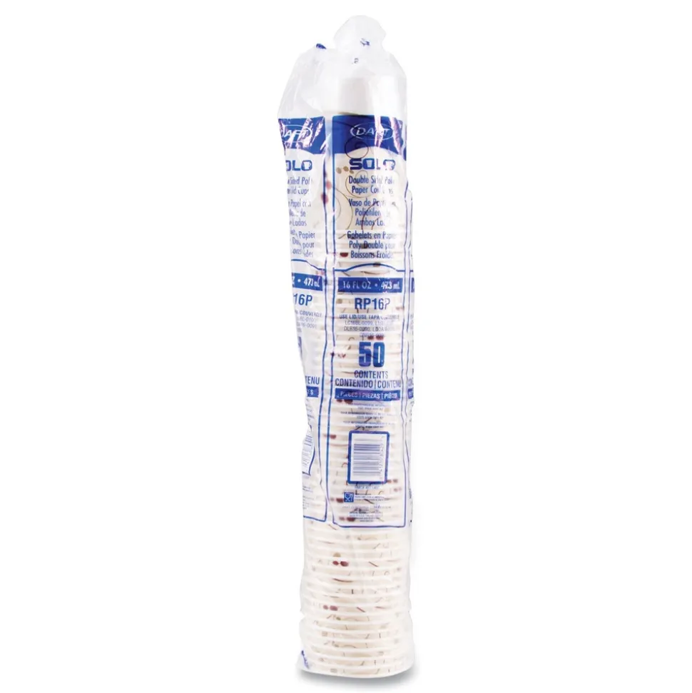 SOLO Symphony 16 oz. Paper Cold Cups - White/Beige (1000/Carton)
