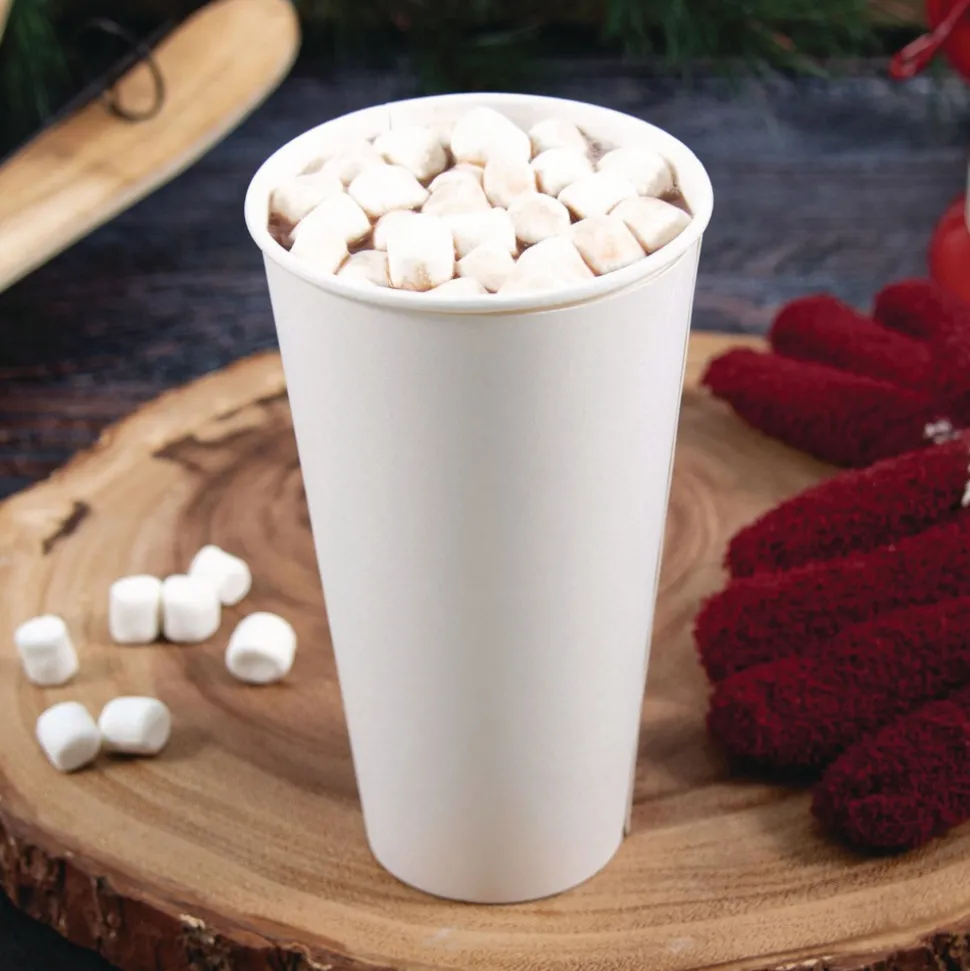 SOLO Thermoguard 20 oz Sustainable Forest Print Insulated Paper Hot Cups - White (600/Carton)