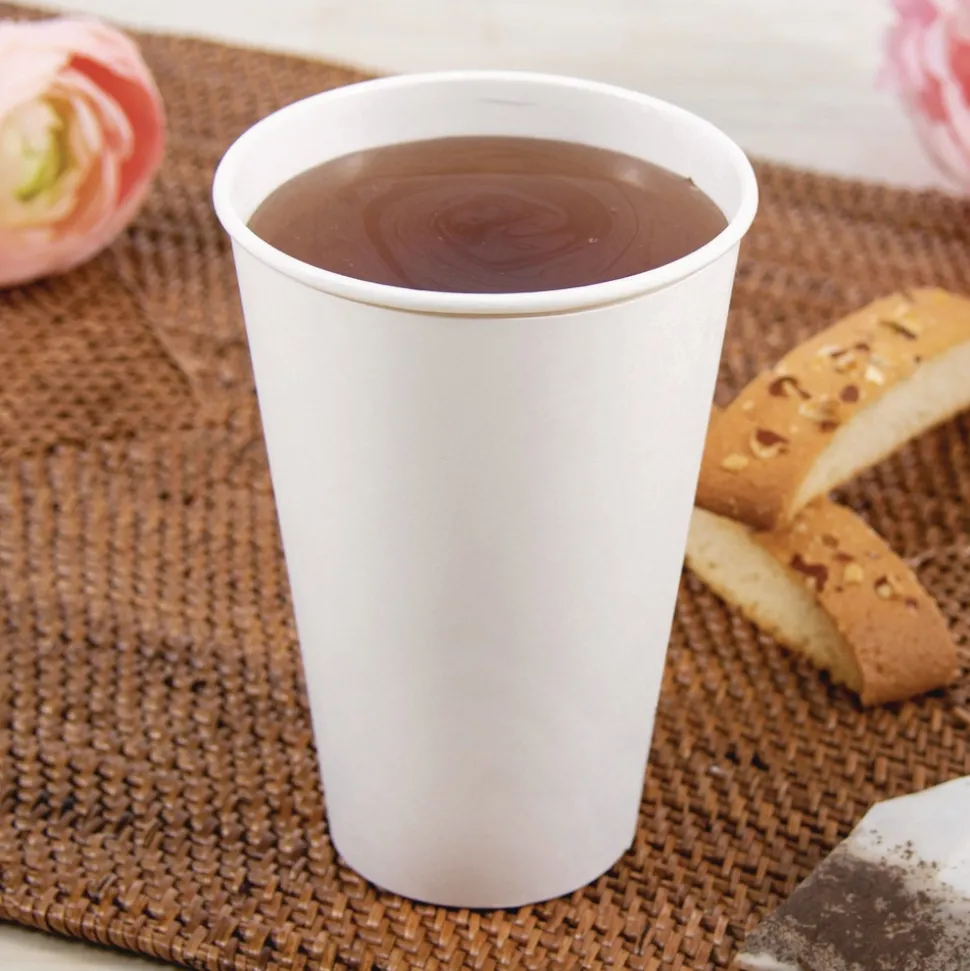 SOLO Thermoguard Insulated Paper Hot Cups 16 oz White Sustainable Forest Design 30/Pack