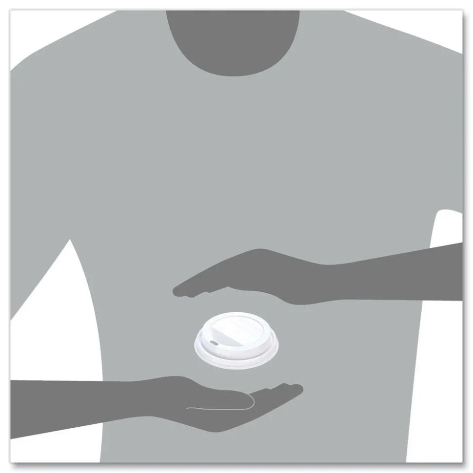 SOLO Traveler Cappuccino Style Dome Lid for 10 oz. to 24 oz. Cups - White (100/Pack, 10 Packs/Carton)
