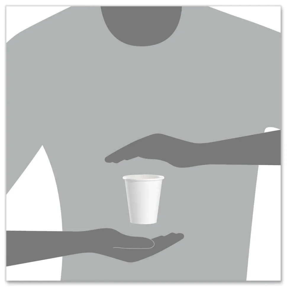 SOLO 376W-2050 6 oz. Single-Sided Poly Paper Hot Cups - White (1000/Carton)