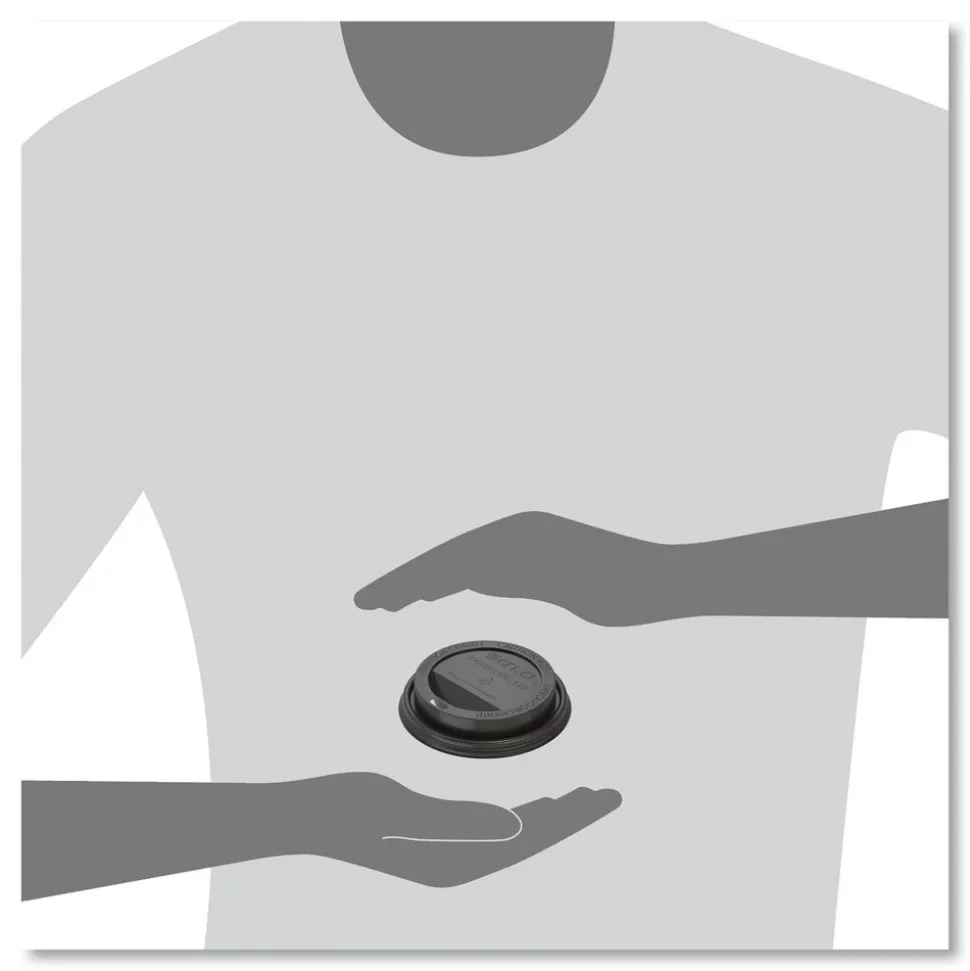 SOLO Traveler Cappuccino Style Dome Lid Fits 10 oz. to 24 oz. Cups - Black (1000/Carton)