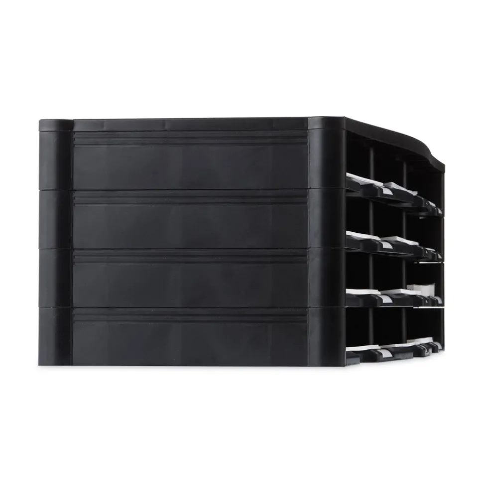 Storex 12 Compartments 10.63 in. x 13.3 in. x 31.4 in. Literature Organizer - Black