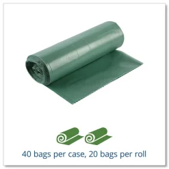Stout by Envision Controlled Life-Cycle 33 in. x 40 in. 1.1 mil. 33 Gallon Plastic Trash Bags - Green (40/Box)