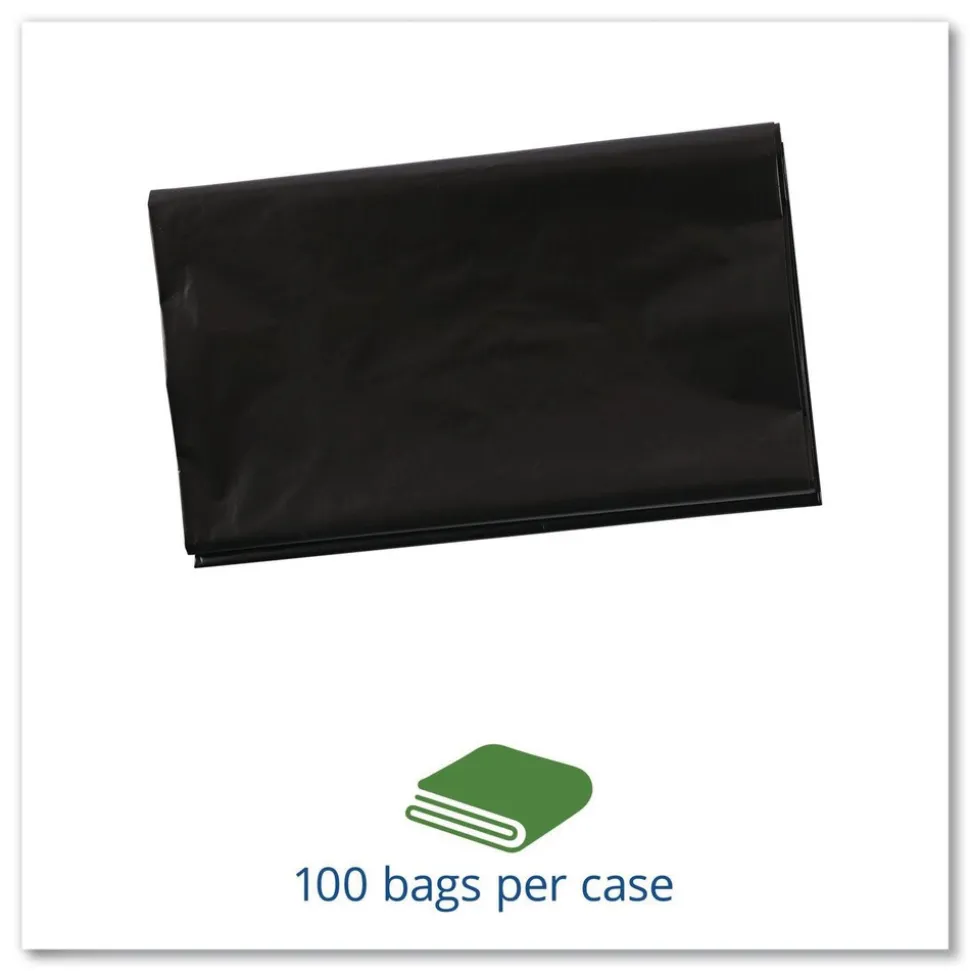 Stout by Envision 30 in. x 39 in. 1.3 mil. 30 Gallon Total Recycled Content Plastic Trash Bags - Brown/ Black (100/Carton)