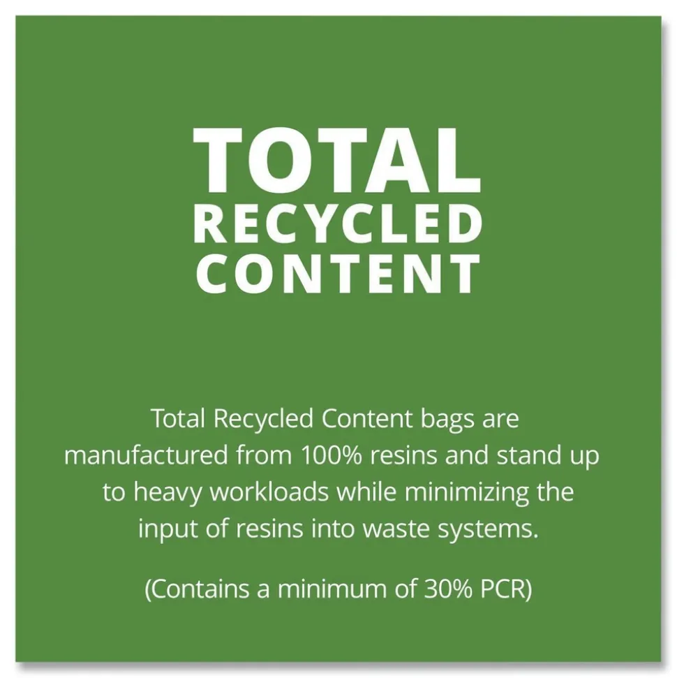 Stout by Envision 24 in. x 24 in. 1 mil. 10 Gallon Total Recycled Content Plastic Trash Bags - Brown/ Black (250/Carton)