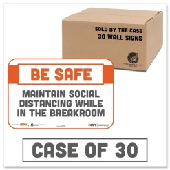 Tabbies BeSafe Messaging 9 in. x 6 in. Repositionable Wall/Door Signs - White (30/Carton)