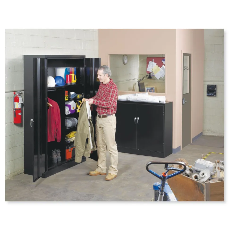 Tennsco 48 in. x 18 in. x 78 in. Assembled Jumbo Steel Storage Cabinet - Black