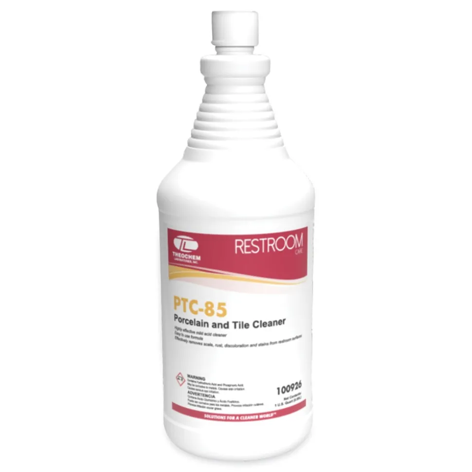 Theochem Laboratories PTC-85 32 oz. Bottle Pleasant Scent Porcelain and Tile Cleaner (12/Carton)