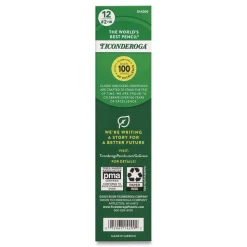 Ticonderoga 2.6 mm 2B (#2) Erasable Colored Pencils - Blue Lead/Blue Barrel (12/Pack)