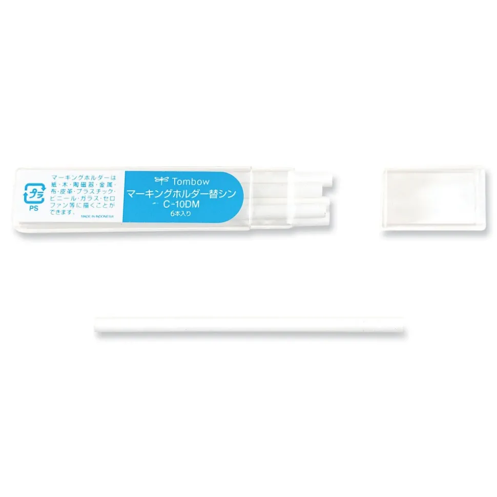 Tombow 4.4 millimeter Mechanical Wax-Based Marking Pencil Refills - White (10/Box)