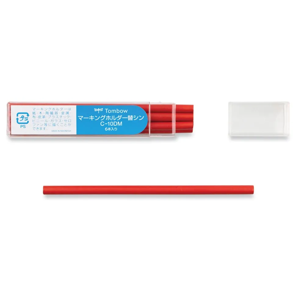Tombow 4.4 millimeter Mechanical Wax-Based Marking Pencil Refills - Red (10/Box)