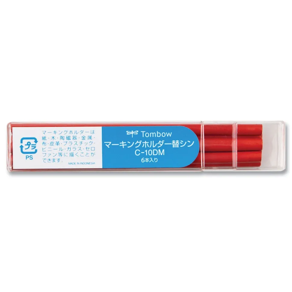 Tombow 4.4 millimeter Mechanical Wax-Based Marking Pencil Refills - Red (10/Box)