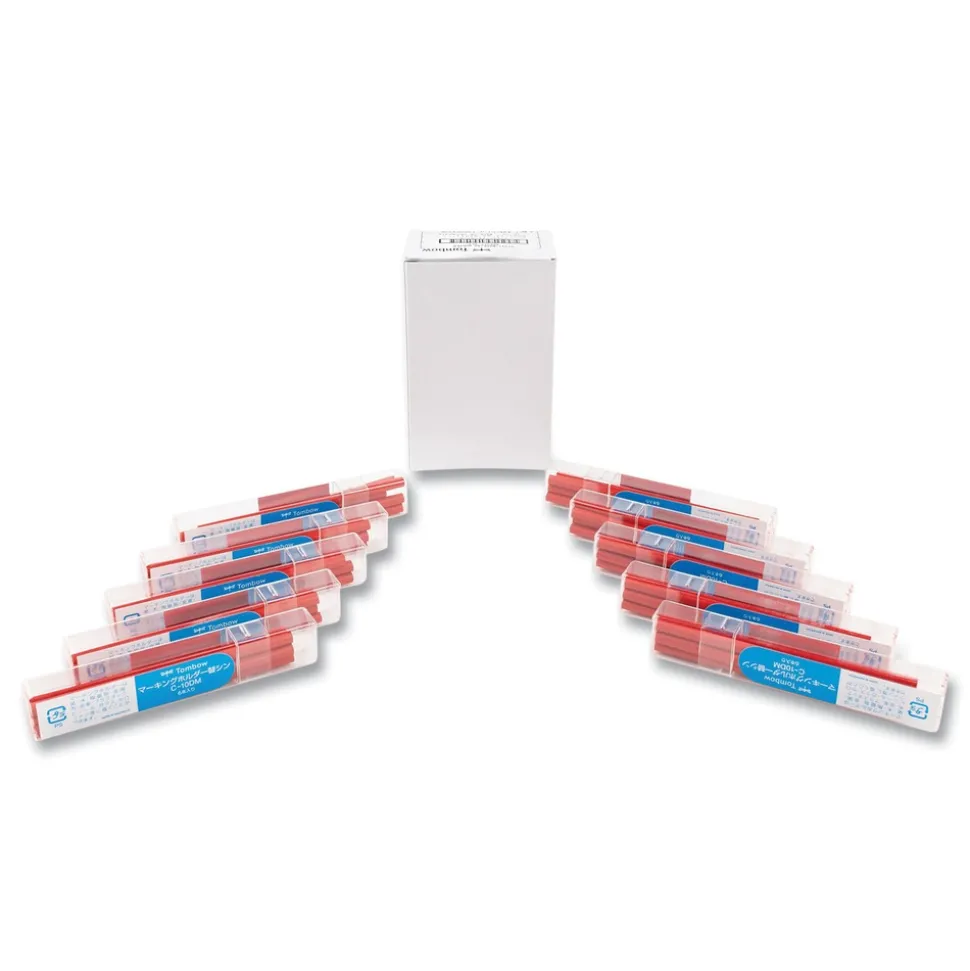 Tombow 4.4 millimeter Mechanical Wax-Based Marking Pencil Refills - Red (10/Box)