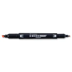Tombow Mono Chisel/Bullet Tip Edge Highlighters - Red Barrel/Red Ink (10/Box)