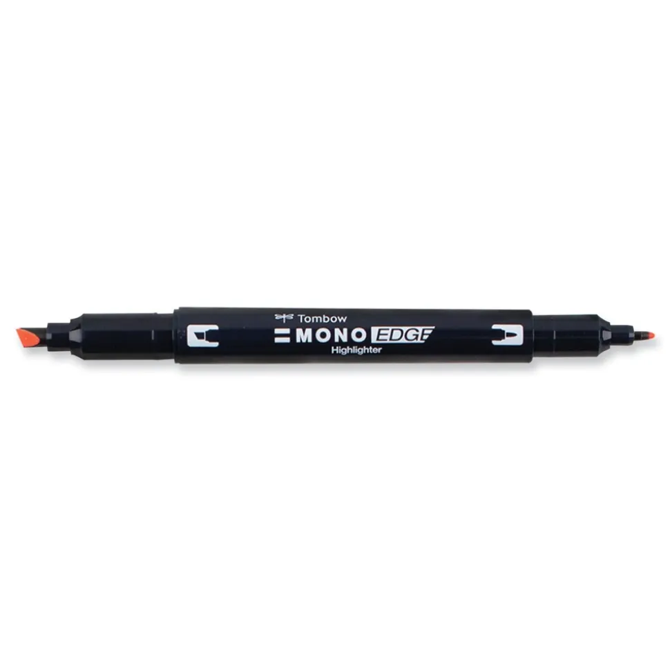Tombow Mono Chisel/Bullet Tip Edge Highlighters - Red Barrel/Red Ink (10/Box)