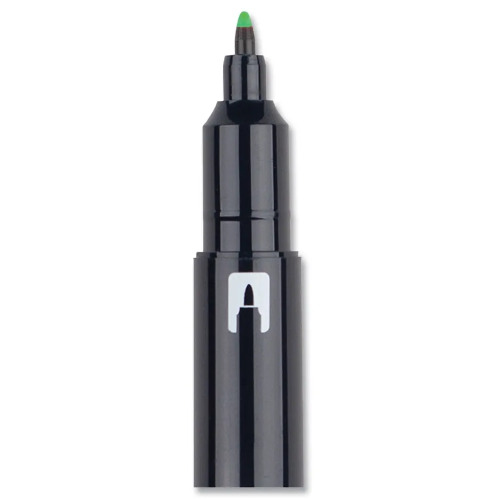 Tombow Mono Chisel/Bullet Tip Edge Highlighters - Yellow Green Barrel/Yellow Green Ink (10/Box)
