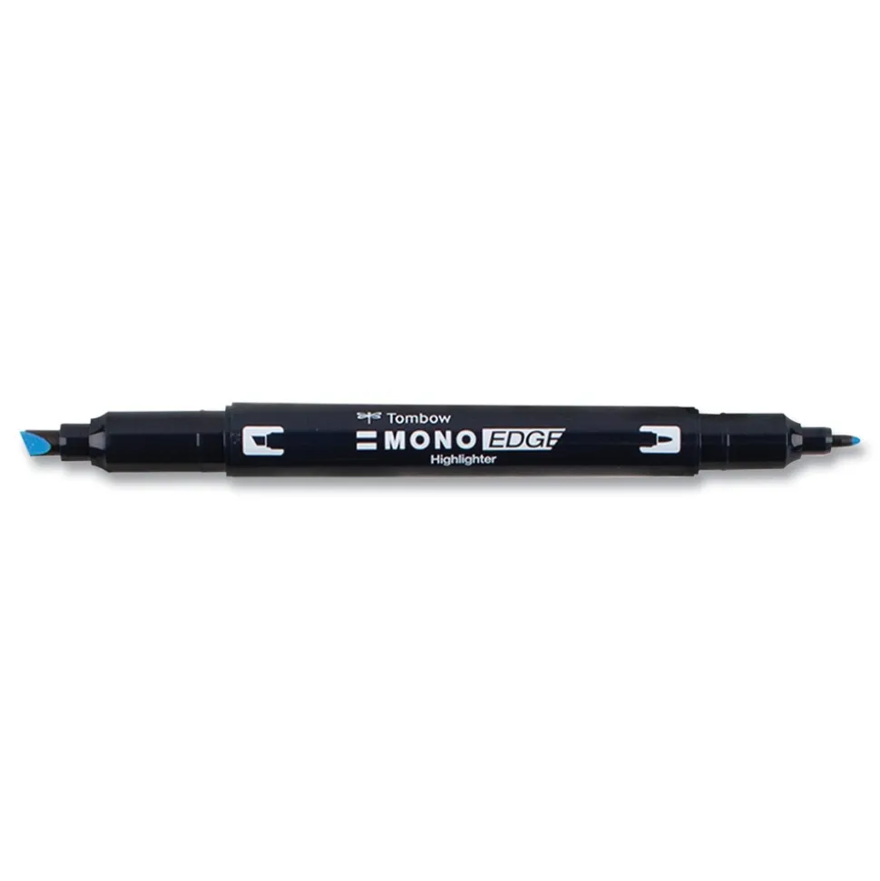 Tombow Mono Chisel/Bullet Tip Highlighters - Skyblue Barrel/Skyblue Ink (10/Box)