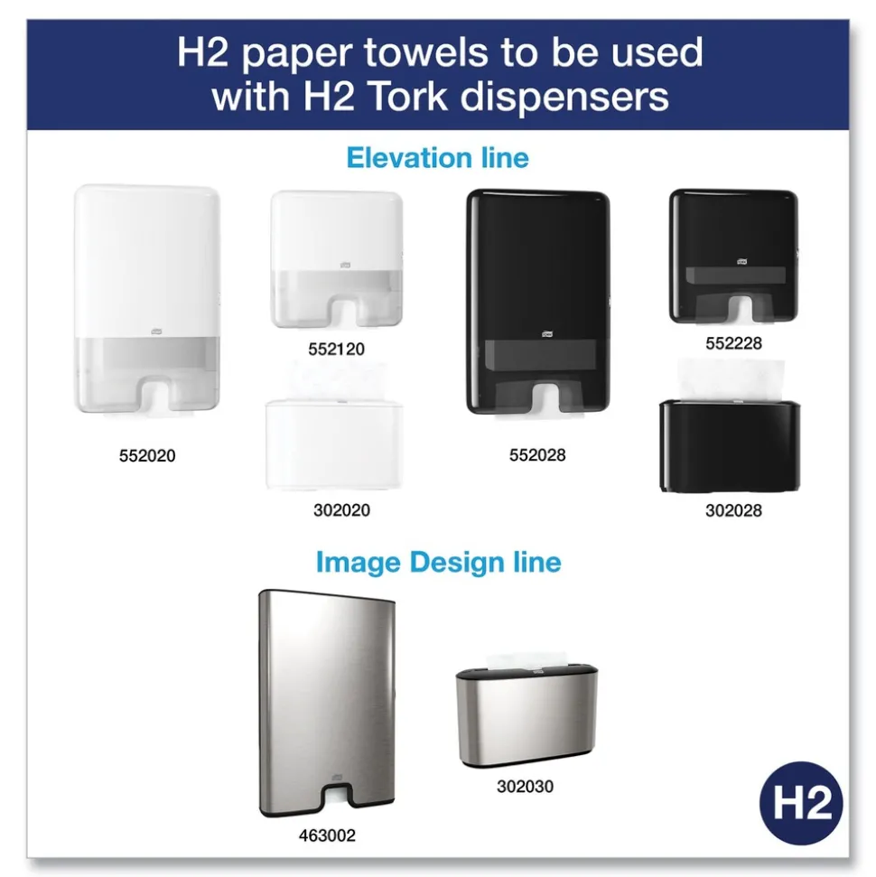 Tork Advanced 9 x 9.5 1-Ply Multifold Hand Towel - White (16/Carton)