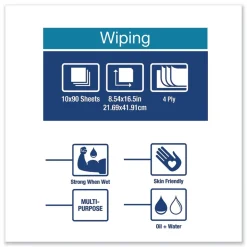 Tork 440245A 4-Ply 8.54 in. x 16.5 in. Unscented Industrial Paper Wiper - Blue (900/Carton)
