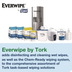 Tork 6 in. x 6 in. 1-Ply Surface Cleaning Wet Wipe - Lemon, White (4 Rolls/Carton)