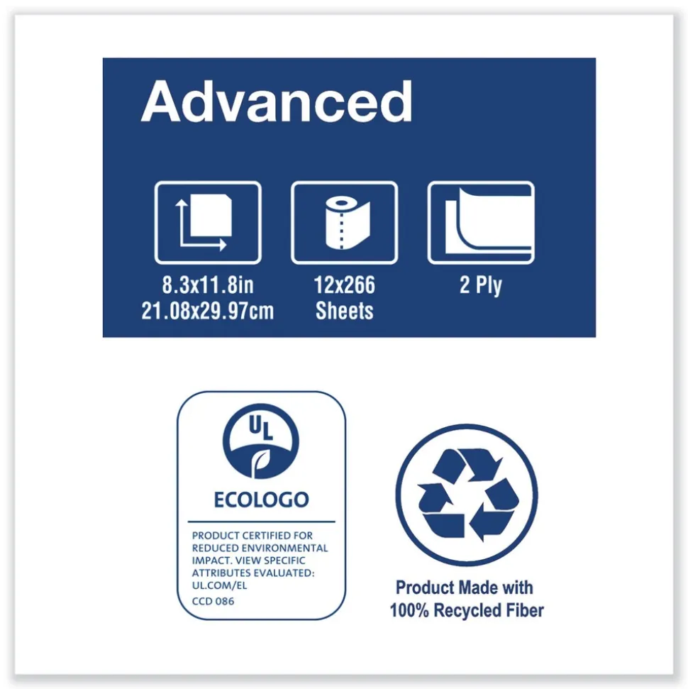 Tork 121225 2-Ply 8.3 in. x 11.8 in. Advanced Soft Mini Centerfeed Hand Towel (12/Carton)