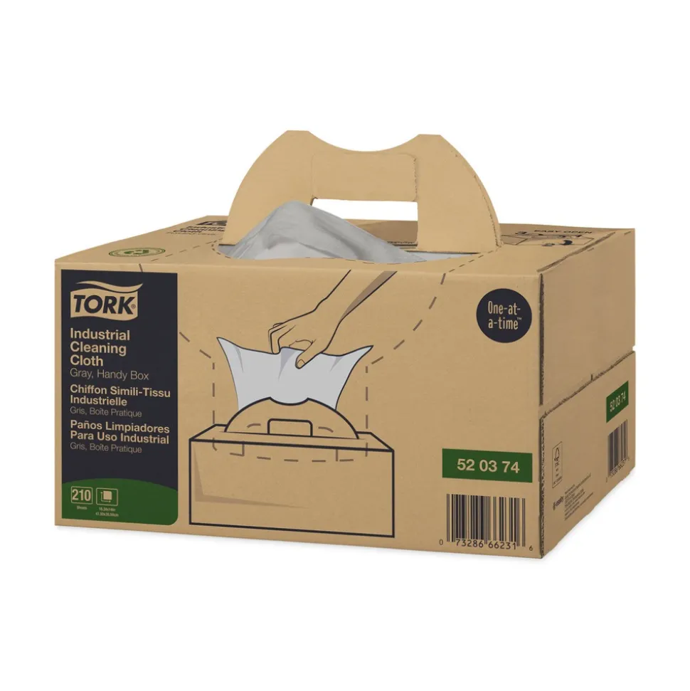 Tork 16.34 x 14 1-Ply Industrial Cleaning Cloths - Gray (210/Carton)