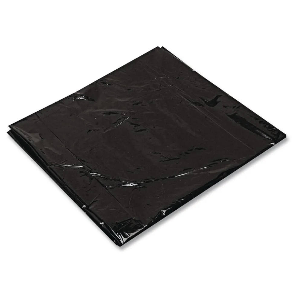 Trinity Plastics 23 in. x 46 in. 45 gal. 1.25 mil Flat Pack Low-Density Can Liners - Black (100/Carton)