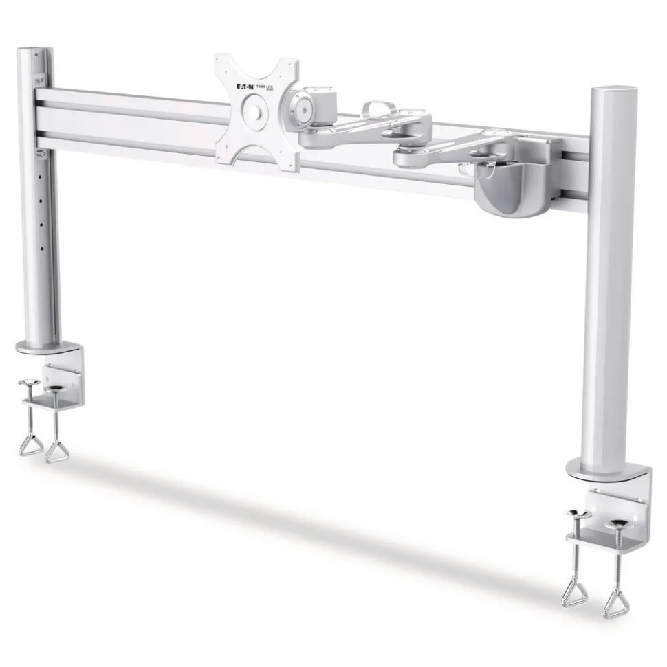 Tripp Lite Dual-Extension Monitor Mount for Slat Wall System for 32-in TVs 4.9w x 4.7d x 20.5h Silver Supports 22 lb