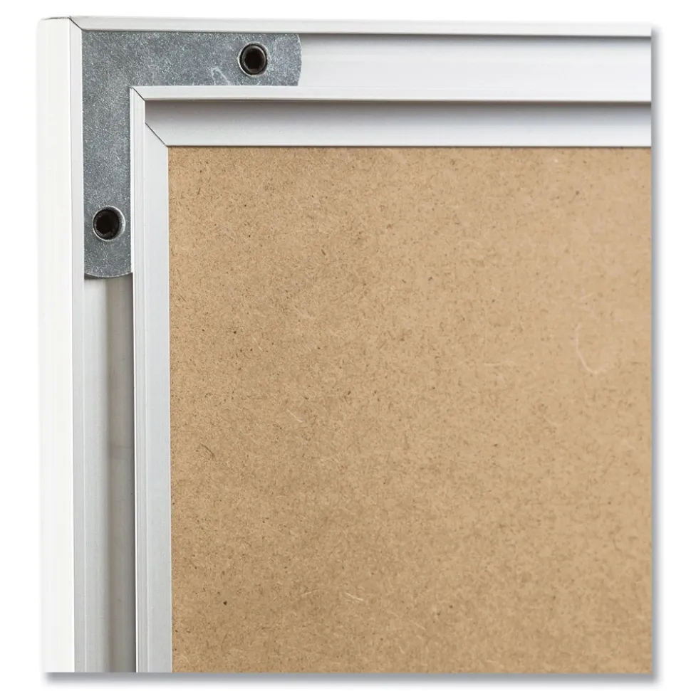 U Brands 72 in. x 48 in. (Actual Size: 70 in. x 47 in.) Melamine Dry Erase Board - White Surface, Satin Aluminum Frame