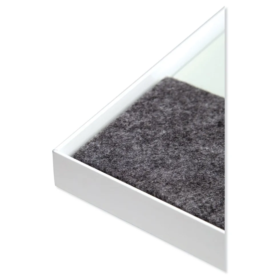 U Brands 23 in. x 17 in. Monthly View 3-N-1 Magnetic Glass Dry Erase Combo Board - White Aluminum