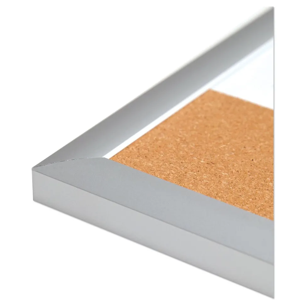 U Brands 4N1 35 x 23 Magnetic Dry Erase Combo Board - Tan/White Surface/Silver Aluminum Frame