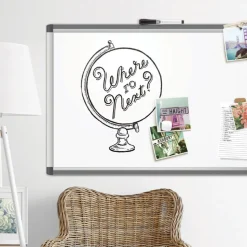 U Brands PINIT 72 in. x 48 in. Magnetic Dry Erase Board - White Surface/Satin Aluminum Frame