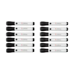 U Brands U-Defense Antimicrobial Broad Chisel Tip Dry-Erase Markers - Black (12/Pack)