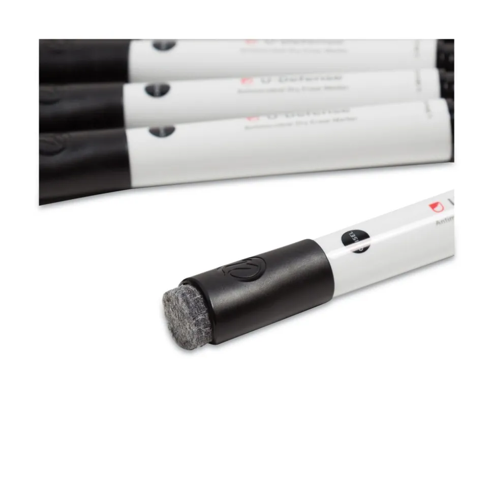U Brands U-Defense Antimicrobial Broad Chisel Tip Dry-Erase Markers - Black (12/Pack)