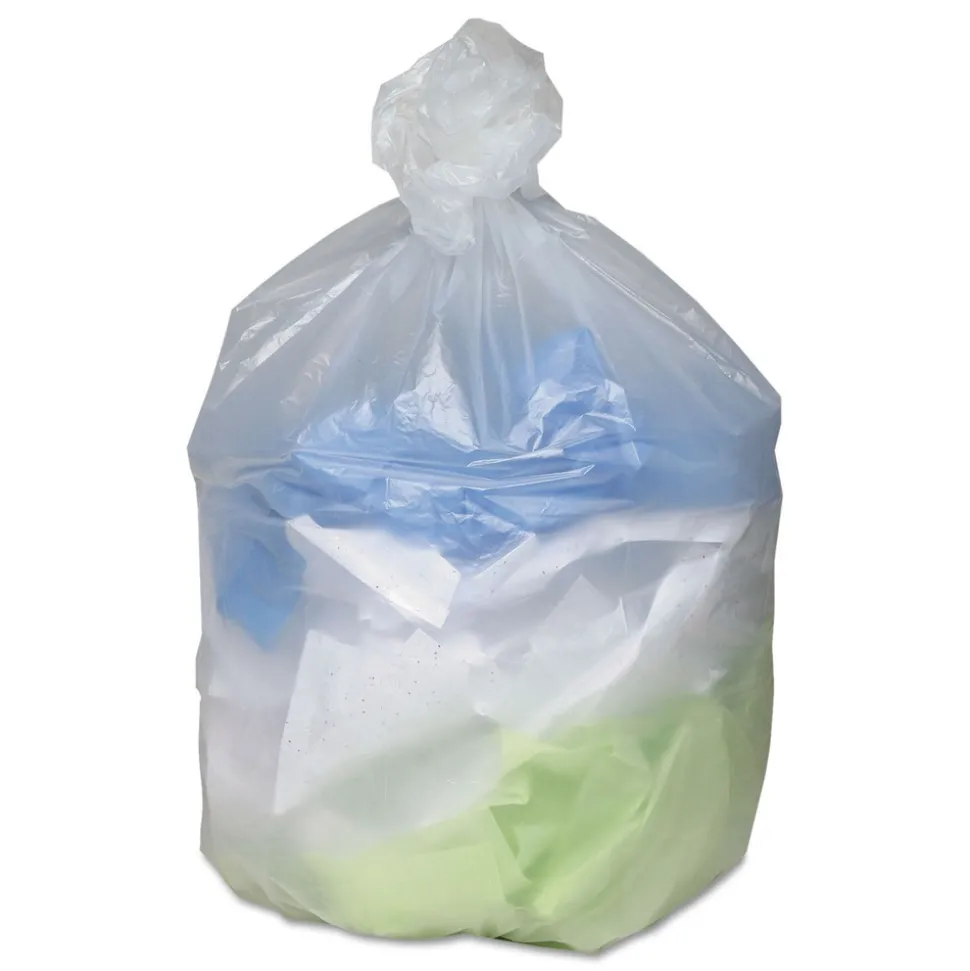 Ultra Plus 1506824 24 in. x 24 in. 10-Gallon 8 mic. Can Liners - Natural (1000/Carton)