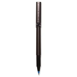 uni-ball Deluxe Extra-Fine 0.5 mm Rollerball Pen - Blue Ink/Metallic Gray/Black/Blue Barrel (1-Dozen)