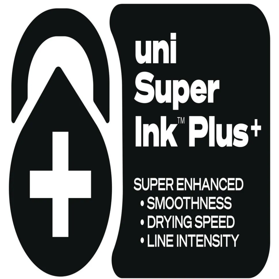 uni-ball Medium 0.7 mm 207 Plusplus Retractable Gel Pen - Black Ink, White Barrel (1-Dozen)