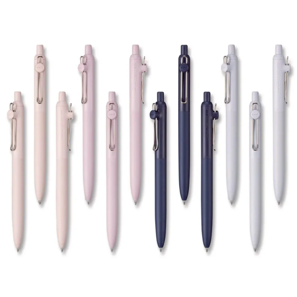 uni-ball Medium 0.7 mm Zento Retractable Gel Pen - Black Ink, Assorted Barrel (1-Dozen)