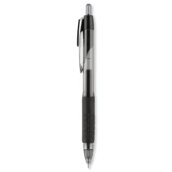 uni-ball Signo 207 Medium 0.7 millimeter Retractable Needle Point Gel Pen - Black Ink/Clear/Black Barrel (1-Dozen)