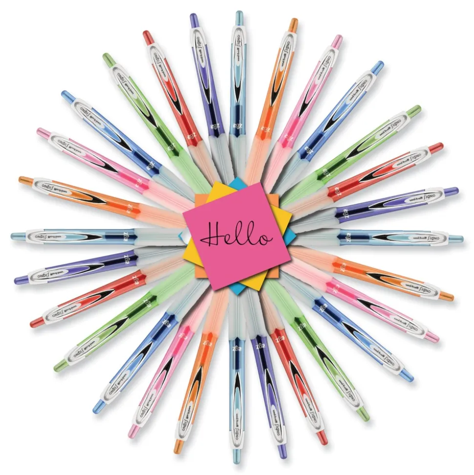 uni-ball Signo 207 Medium 0.7 millimeter Retractable Gel Pen - Assorted Ink/Barrel Colors (1-Set)