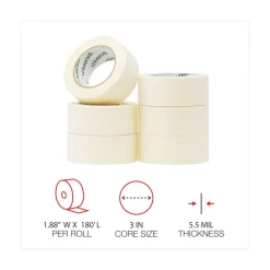 Universal 3 in. Core 48 mm x 54.8 in. General Purpose Masking Tape - Beige (24/Carton)