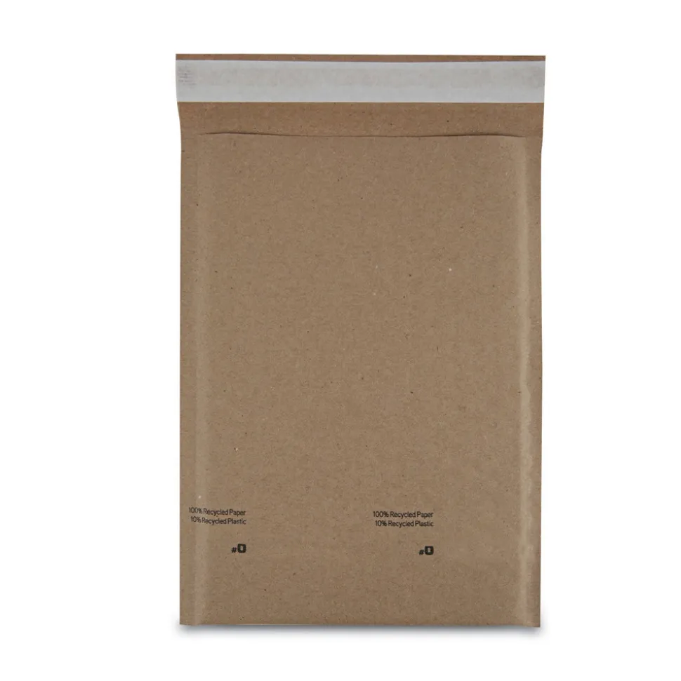 Universal 6 in. x 10 in. Barrier Bubble Air Cell Cushion Self-Adhesive Closure #0 Natural Self-Seal Cushioned Mailer - Kraft (200/Carton)